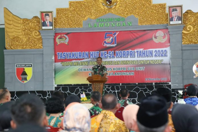 1. Dandim Lamongan Rayakan HUT KORPRI Bareng ASN