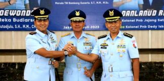 Tongkat Komando Danlanud Perbatasan Pindah Tangan, dari Kolonel Jajang ke Kolonel Dedy