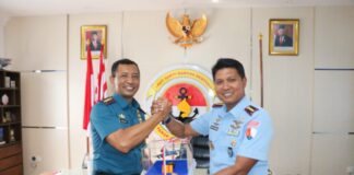 Awal Tugas, Usai Jumpa Bupati, Danlanud RSA Bersilahturahmi ke Markas Lanal Ranai