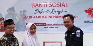 Rangkaian HUT ke-72 Humas Polri, Kapolres Natuna Bagi Sembako di Ponpes Madinatunnajah