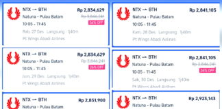 Tiket Pesawat Natuna-Batam, Sekitar Satu Jam Terbang, Harga Dekati Rp3 Jutaan (1)