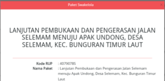 Sekitar Rp1,5 Miliar Dua Proyek Swakelola di Dinas PUPR Natuna, Ini Rinciannya