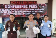 Sikat Jaringan Pengedar Narkoba, Polres Bintan Amankan Sekitar Dua Kilogram Sabu