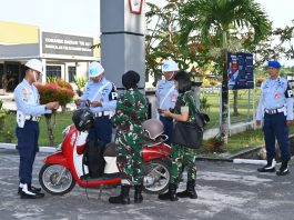 Operasi Gaktibplin, Satpomau Lanud RSA Natuna Cek Personel dan Kenderaan