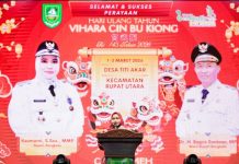 Kunjungi Rupat Utara, Bupati Bengkalis Hadiri Perayaan 143 Tahun Vihara Cin Bu Kiong