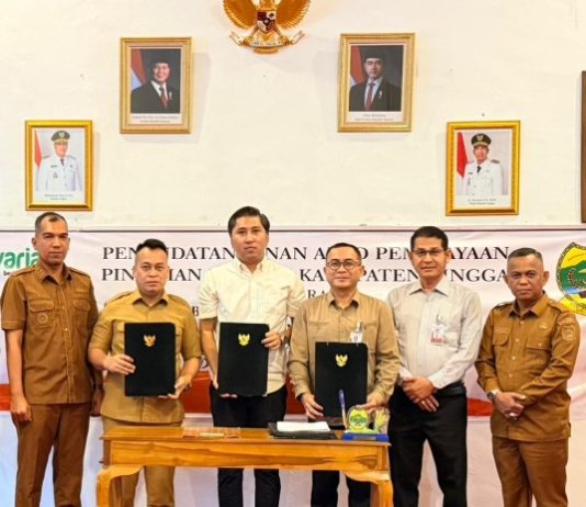 Pemkab Lingga Tandatangan Pembiayaan Pinjaman dengan BRK Syariah Daik Lingga