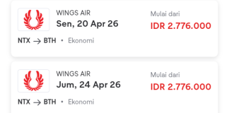 Tiket Pesawat Natuna “Maju” ke Batam Stabil Mahal, Tertinggi Rp2,8 Jutaan (1)