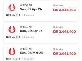 Tiket Pesawat Natuna “Maju” ke Batam Stabil Mahal, Tertinggi Rp3 Jutaan (2)