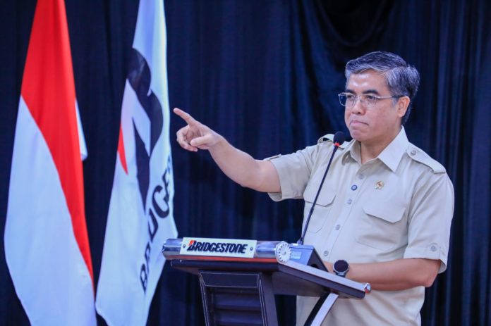 SAMBUTAN Menaker Yassierli (foto Biro Humas Kemnaker)