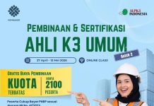Ayo Daftar, Kemnaker Buka Kembali Pembinaan K3 Gratis bagi 2.100 Peserta