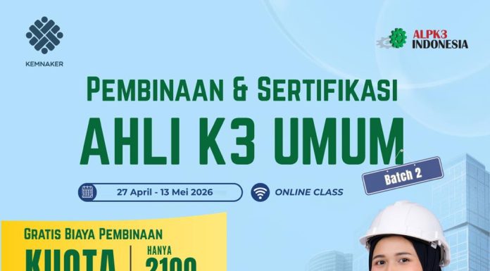 Ayo Daftar, Kemnaker Buka Kembali Pembinaan K3 Gratis bagi 2.100 Peserta
