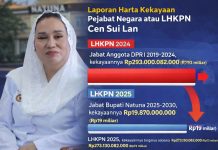 LHKPN 2025, Kekayaan Bupati Natuna Cen Sui Lan Tergerus Sekitar Rp730 miliar