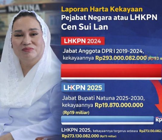 LHKPN 2025, Kekayaan Bupati Natuna Cen Sui Lan Tergerus Sekitar Rp273 miliar