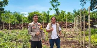 Bersama Pemerintah Desa Pangkalan Jambi, Polsek Bukit Batu Siapkan Lahan Jagung
