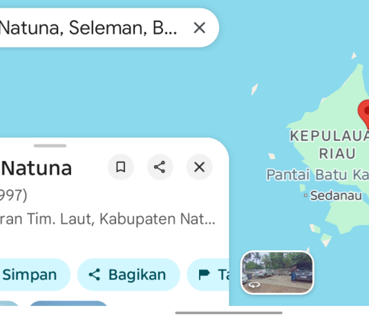 Klik Google Maps, Natuna, Ibukota Provinsi Kepri