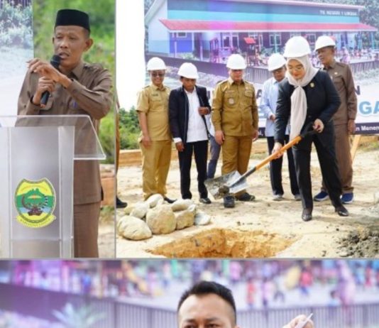 Bersama Sekda, Bupati Hadiri Peletakan Batu Pertama Pembangunan USB TK Negeri 1 Lingga