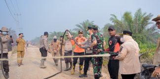 Karhutla Sungai Meranti, Bengkalis, Kasmarni Ikut Padamkan Api