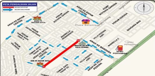 Mulai 10 September 2026, Jalan Tengku Sulung Batam Ditutup, Warga Diminta Gunakan Rute Alternatif