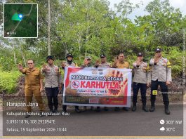 Cegah Karhutla, Polsek Bunguran Timur Patroli Lintas Wilayah