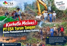 Karhutla di Wilayah Kudung, Kades Amran: PT CSA Lingga Turut Padamkan Kebakaran