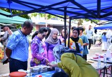 Kunjungi Pasar Minggu Ria Lanud RSA, Marsma Onesmus dan Istri Dukung UMKM Natuna