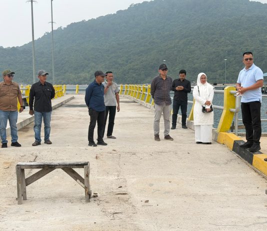 Kunker ke Jemaja, Bupati Kepulauan Anambas Tinjau Kondisi Pelabuhan Roro Kuala Maras
